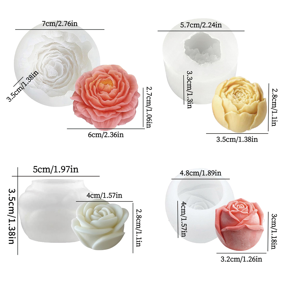 4pcs Floral Mold Set - Peony,  - Florist Supply Bulk recension och pris