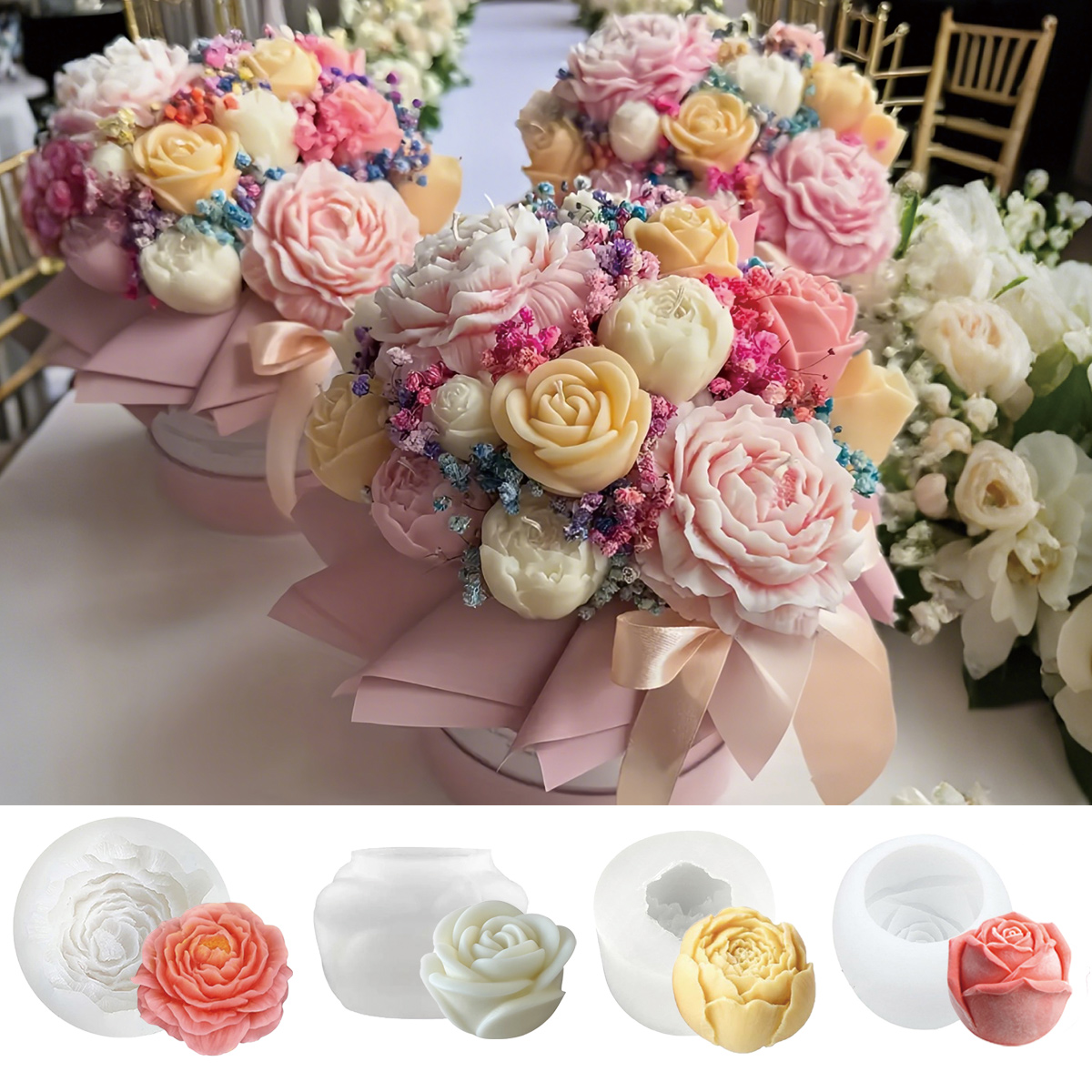 4pcs Floral Mold Set - Peony,  - Florist Supply Bulk recension och pris